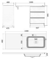 Товар: Тумба с раковиной Orange Optima 130 Белый глянец арт-OP-70TUW+RAR - фото 8 Тумба с раковиной Orange Optima 130 Белый глянец арт-OP-70TUW+RAR — фото 8, Тумбы с раковиной