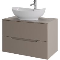 Тумба с раковиной Orange Line 80 подвесная Латте матовый арт-Li-80TuLMDF+B08-585W — фото 1, Тумбы с раковиной