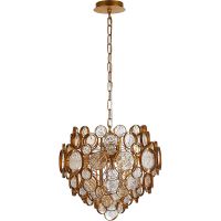 Подвесной светильник Crystal Lux Прозрачный Янтарный Золото арт-DESEO SP6 D460 GOLD — фото 1, Подвесные светильники