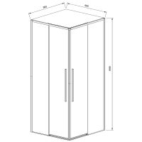 Душевой уголок Vincea Slim-N 90x90 профиль Брашированное золото стекло прозрачное арт-VSS-4SN900CLG — фото 5, Квадратные душевые уголки