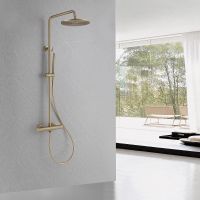 Душевая система Abber Wasser Kreis с термостатом Золото матовое арт-AF8160G — фото 2, Душевые стойки