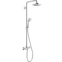 Товар: Душевая система Hansgrohe Croma Select E с термостатом Хром Белая арт-27256400 - фото 1 Душевая система Hansgrohe Croma Select E с термостатом Хром Белая арт-27256400 — фото 1, Душевые стойки
