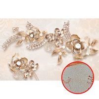 Фреска Ortograf 3D 6684 Фактура бархат золото FX-G Флизелин (3,6*2,7) Бежевый/Золото, Цветы/Абстракция арт-6684 (бархат золото FX-G) — фото 1, Фрески