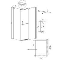 Душевой уголок Grossman Pragma 100х80 профиль Хром стекло шиншилла арт-120.K33.03.1080.10.02 — фото 11, Прямоугольные душевые уголки