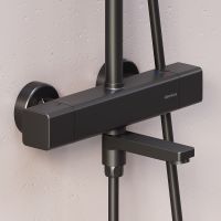 Товар: Душевая система Damixa Gala с термостатом Черная матовая арт-953810300 - фото 4 Душевая система Damixa Gala с термостатом Черная матовая арт-953810300 — фото 4, Душевые стойки