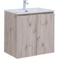 Тумба под раковину Aquanet Алвита New 70 подвесная Дуб веллингтон белый арт-303906 — фото 1, Тумбы под раковину