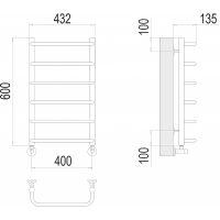 Товар: Водяной полотенцесушитель Terminus Стандарт П6 400x600 Хром, нижнее подключение, G 1/2" ВР арт-4670078530318 - фото 3 Водяной полотенцесушитель Terminus Стандарт П6 400x600 Хром, нижнее подключение, G 1/2" ВР арт-4670078530318 — фото 3, Водяные полотенцесушители