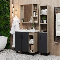 Тумба под раковину Onika Тимбер 80.10 Серый матовый Дуб сонома арт-108046 — фото 3, Тумбы под раковину