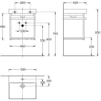 Консоль под раковину Kerama Marazzi Pro 50 PRO.50.02\BLK.M Черная матовая арт-PRO.50.02\BLK.M — фото 5, Консоли для раковины