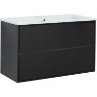 Тумба под раковину Aquanet Милан 105 подвесная Черный глянец арт-316690 — фото 1, Тумбы под раковину