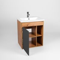 Тумба под раковину VIANT Бостон 70 подвесная Графит матовый Дуб Вотан арт-VBOS70COG-T1STP — фото 3, Тумбы под раковину