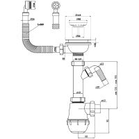 Сифон для кухонной мойки GranFest Ани Грот Нержавеющая сталь арт-А1042SP — фото 3, Сифоны для кухонной мойки