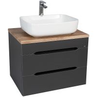 Тумба под раковину VIANT Марсель 66 подвесная Графит арт-VMAR66NG-T2YP — фото 1, Тумбы под раковину