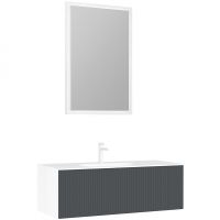 Товар: Тумба с раковиной Orka Cube 120 подвесная Антрацит матовый Белая арт-3000381 - фото 2 Тумба с раковиной Orka Cube 120 подвесная Антрацит матовый Белая арт-3000381 — фото 2, Тумбы с раковиной