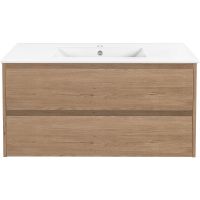 Тумба под раковину Vincea Gio 100 подвесная N.Oak арт-VMC-2G100NO — фото 2, Тумбы под раковину