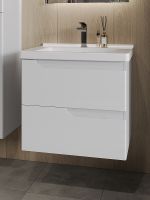 Тумба с раковиной Orange Topline-Milano 65 подвесная Белый глянец арт-TP-M65-02+RA — фото 2, Тумбы с раковиной