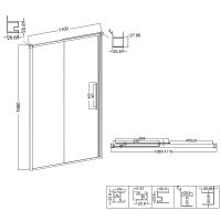 Душевая дверь Niagara Nova 110 профиль Хром стекло прозрачное арт-NG-64-11A — фото 12, Раздвижные душевые двери