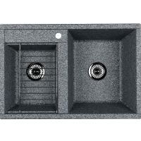 Кухонная мойка Aquaton Делия 78 DBL Серый арт-1A723132DE230 — фото 1, Кухонные мойки