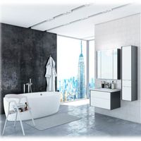 Шкаф пенал Roca Ronda 32 R подвесной Белый глянец Антрацит арт-ZRU9302967 — фото 4, Пеналы для ванной комнаты