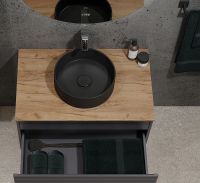 Тумба под раковину Jorno Cossety 80 подвесная Антрацит арт-Coss.01.80/P/A-DZ/JR — фото 4, Тумбы под раковину