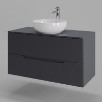 Тумба с раковиной Orange Line 100 подвесная Графит матовый арт-Li-100TugMDF+B07-420W — фото 1, Тумбы с раковиной