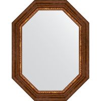 Зеркало Evoform Octagon 66x86 в багетной раме - Римская бронза 88 мм арт-BY 7171 — фото 1, Зеркала в ванную комнату