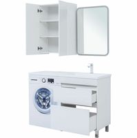 Тумба под раковину Aquanet Вега 130 Белый глянец арт-329125 — фото 7, Тумбы под раковину