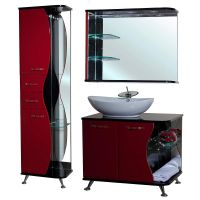 Зеркало Bellezza Рио 70 L с подсветкой Черное Красное арт-4613611062211 — фото 3, Зеркала в ванную комнату