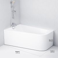 Акриловая ванна AM.PM Spirit 160x100 L без гидромассажа арт-W72A-160L100W-A2 — фото 9, Акриловые ванны