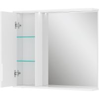 Зеркало со шкафом Volna Lake 80 L с подсветкой Белое арт-zsLAKE80.L-01 — фото 10, Зеркальные шкафы в ванную