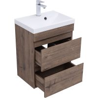 Тумба под раковину Aquanet Нота New 50 подвесная Дуб веллингтон табак арт-334190 — фото 3, Тумбы под раковину