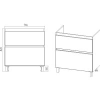 Тумба под раковину VIANT Мальта 80 Белая Дуб Вотан арт-VMAL80CO-T2Y — фото 8, Тумбы под раковину