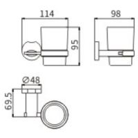 Стакан для зубных щеток CeramaLux Loft Хром арт-53902 — фото 2, Стаканы для зубных щеток