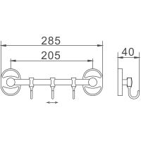 Вешалка для полотенец Haiba Хром арт-HB1915-3 — фото 2, Крючки для полотенец