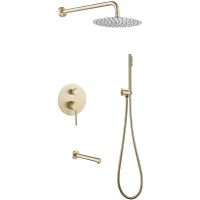 Душевая система Abber Emotion Золото матовое арт-AF8817G — фото 1, Встраиваемые душевые комплекты