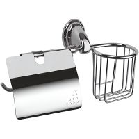 Держатель туалетной бумаги и освежителя воздуха Haiba с крышкой Хром арт-HB1503-1 — фото 1, Держатели туалетной бумаги