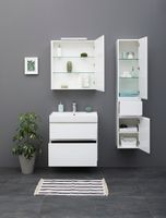 Тумба с раковиной Aquanet Бруклин 70 подвесная Белая арт-212597 — фото 5, Тумбы с раковиной