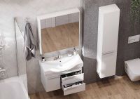 Зеркальный шкаф Aquaton Беверли 80 Белый глянец арт-1A237102BV010 — фото 7, Зеркальные шкафы в ванную