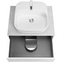 Тумба под раковину Aquaton Марбл 60 подвесная Слэйт Белый матовый арт-1A276101MH4C0 — фото 8, Тумбы под раковину