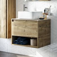 Тумба с раковиной STWORKI Карлстад 60 подвесная Дуб рустикальный арт-425188 — фото 11, Тумбы с раковиной