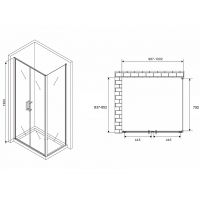 Душевой уголок Abber Sonnenstrand 100x85 профиль Черный стекло прозрачное арт-AG04100BC-S85B — фото 4, Прямоугольные душевые уголки