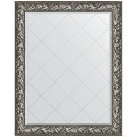 Зеркало Evoform Exclusive-G 124х99 с гравировкой в багетной раме - Византия серебро 99 мм арт-BY 4372 — фото 1, Зеркала в ванную комнату