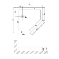 Акриловый поддон для душа Niagara Nova 90x90 NG-90-90D RUS Белый арт-9090DRUS — фото 2, Акриловые душевые поддоны