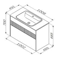 Тумба под раковину AM.PM Func 100 подвесная Белая матовая арт-M8FFUX1002WM — фото 11, Тумбы под раковину