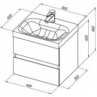 Товар: Тумба под раковину Aquanet Беркли 50 подвесная Белый Дуб рошелье арт-254288 - фото 9 Тумба под раковину Aquanet Беркли 50 подвесная Белый Дуб рошелье арт-254288 — фото 9, Тумбы под раковину