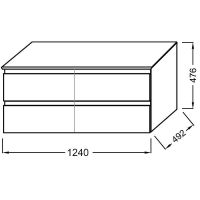 Тумба под раковину Jacob Delafon Madeleine 120 подвесная Серая матовая арт-EB2085-J54 — фото 3, Тумбы под раковину