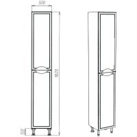 Шкаф пенал VIANT Лима 30 R Белый арт-VLIM300-PENR — фото 6, Пеналы для ванной комнаты