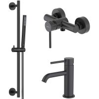 Комплект смесителей Aquatek Европа Черный матовый арт-AQ1331MB — фото 1, Готовые комплекты для ванной комнаты