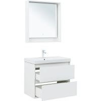 Тумба под раковину Aquanet Милан 80 подвесная Белый глянец арт-336369 — фото 9, Тумбы под раковину