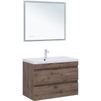 Тумба под раковину Aquanet Нота New 90 подвесная Дуб веллингтон табак арт-334193 — фото 7, Тумбы под раковину